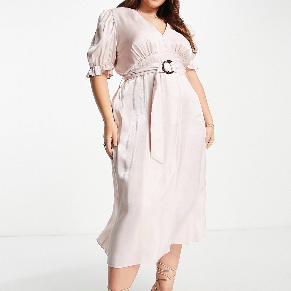 ✰ BELTED MIDI DRESS: LIGHT PINK ✰